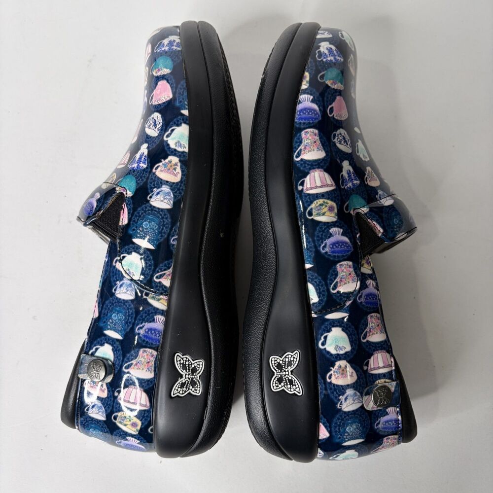 Alegria Kel-7626 Comfort Clog Shoe Slip Resistant Tea Cup Pattern Women Size 38 - Picture 6 of 8
